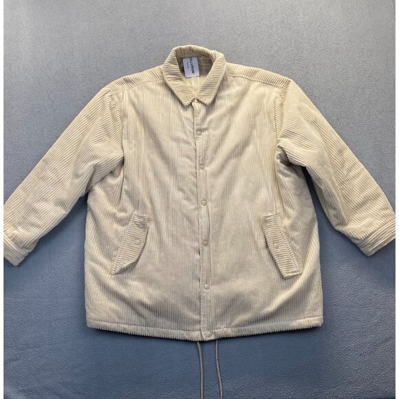 Collusion Men's Cotton Snap Button Front Beige Corduroy Jacket Coat Size 3XL - Picture 13 of 13